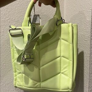 A New Day Light Green Quilted Tote